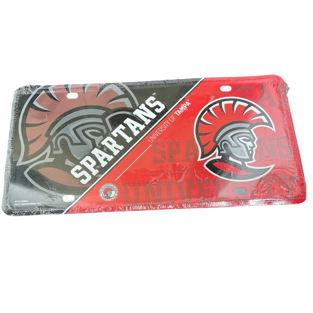 University of Tampa Spartans Metal License Plate Tag Rico Industries MTG100901